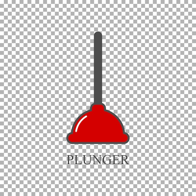 Piston icon Sign icon toilet plunger in flat style