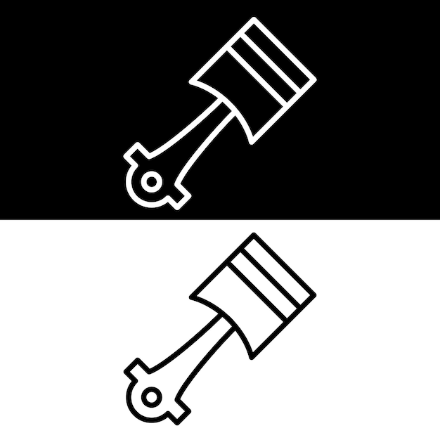 Piston Icon Zwarte en Witte Versie Ontwerp Template