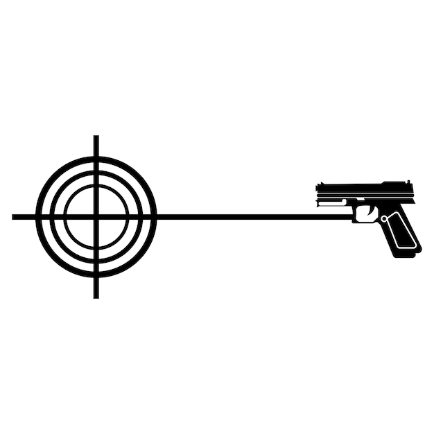 Vector pistool doel pictogram vector illustratie sjabloonontwerp