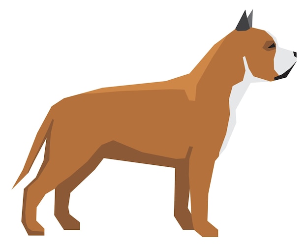 Vector pit bull breed color icon dog side view