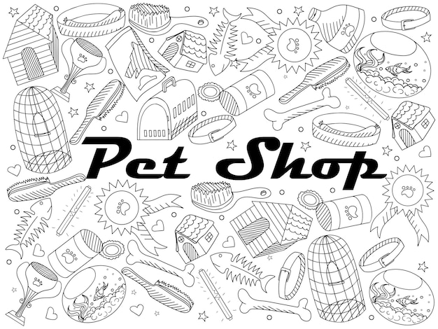 Pit shop coloring book vector