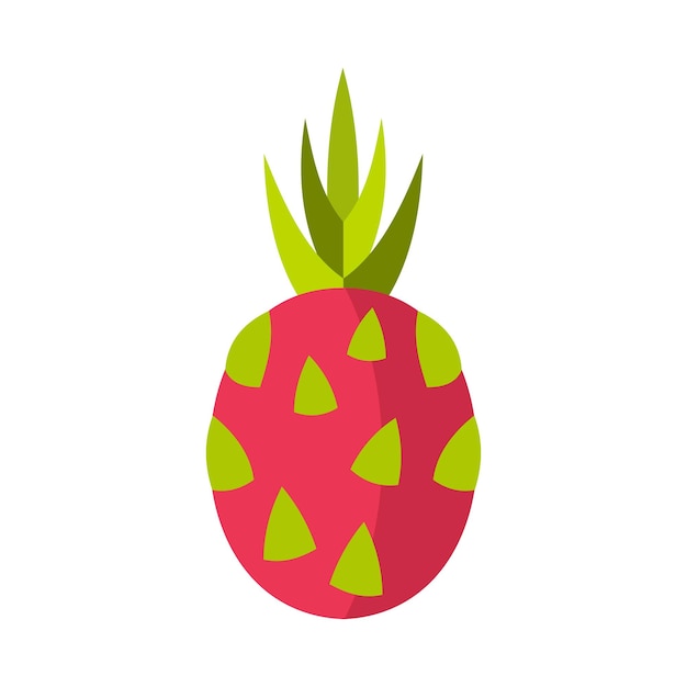 Pitaya dragon fruit icon in flat style on a white background