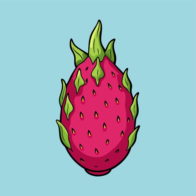 Pitaya Fruit Cartoon Icon Illustratie Voedsel Fruit Icon Concept Geïsoleerde Platte Cartoon Stijl