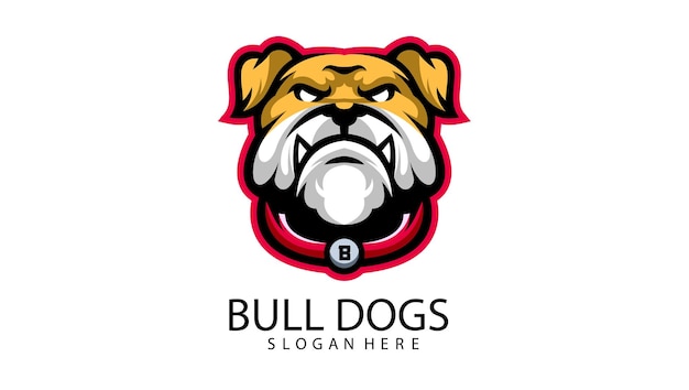 Vector pitbull or bulldog head logo template