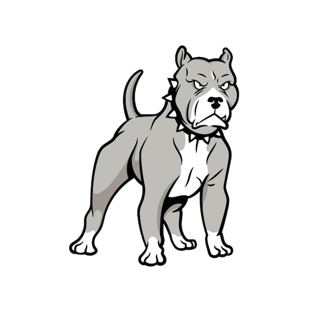 Pitbull dog cartoon vector