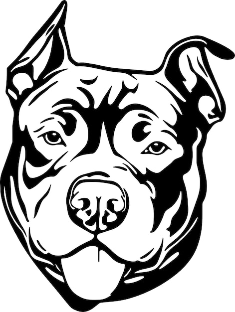 Vettore pitbull dog face isolato su uno sfondo bianco svg vector illustration