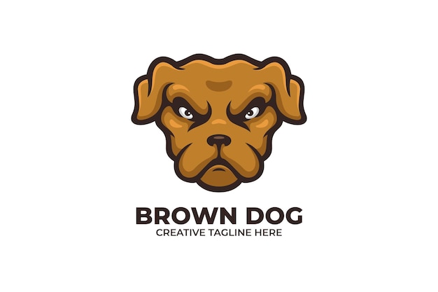 Vettore carattere di logo della mascotte della testa di cane di pitbull