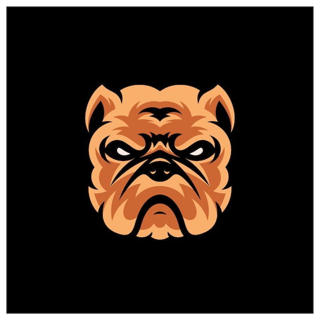 Vettore il logo della mascotte della testa di cane pitbull disegna il personaggio per il logo dello sport e dell'animale domestico