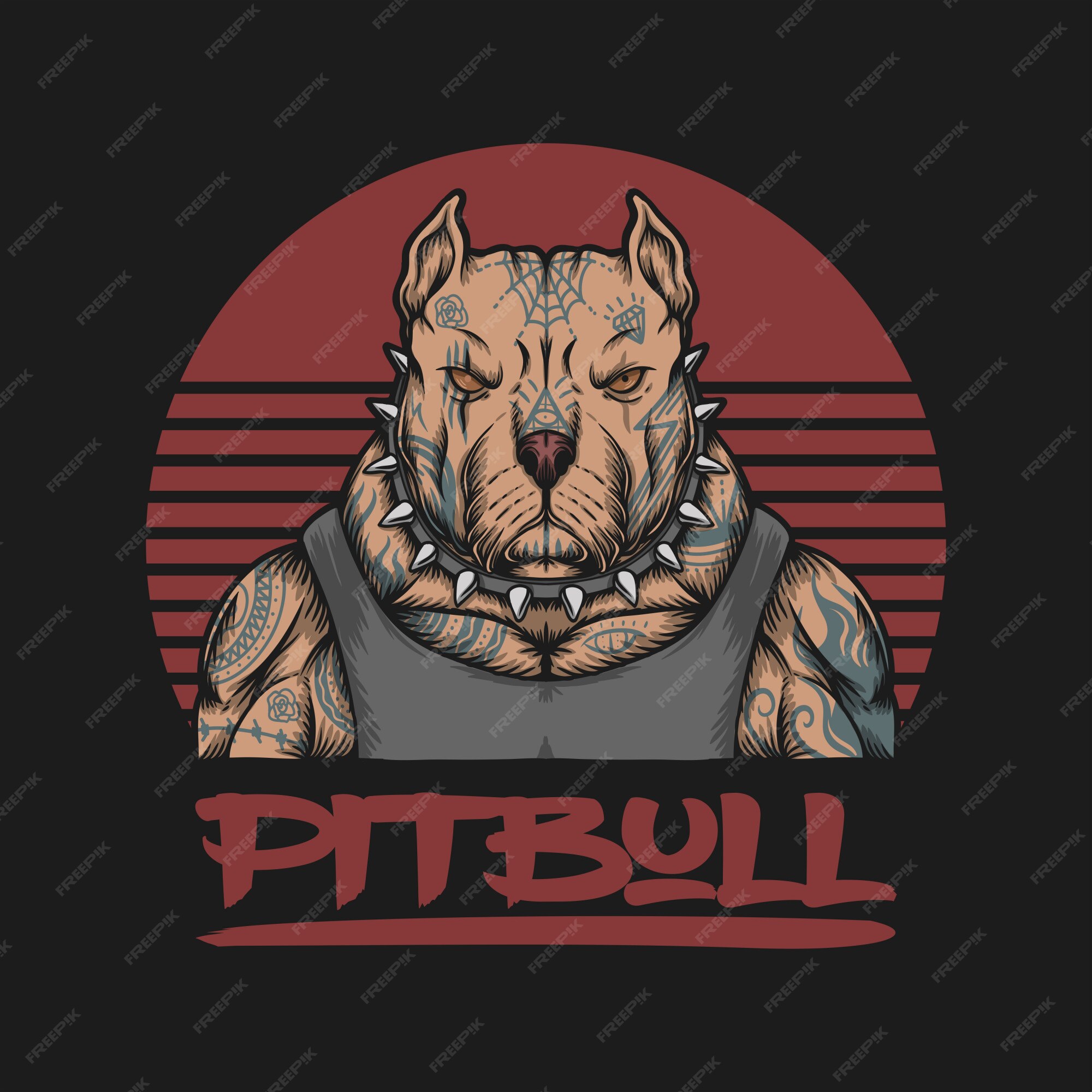 Premium Vector | Pitbull gangster logo