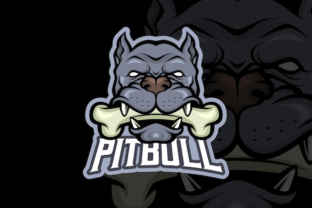 Vector pitbull head - esport logo template