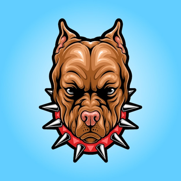 Vector pitbull hoofd mascotte logo