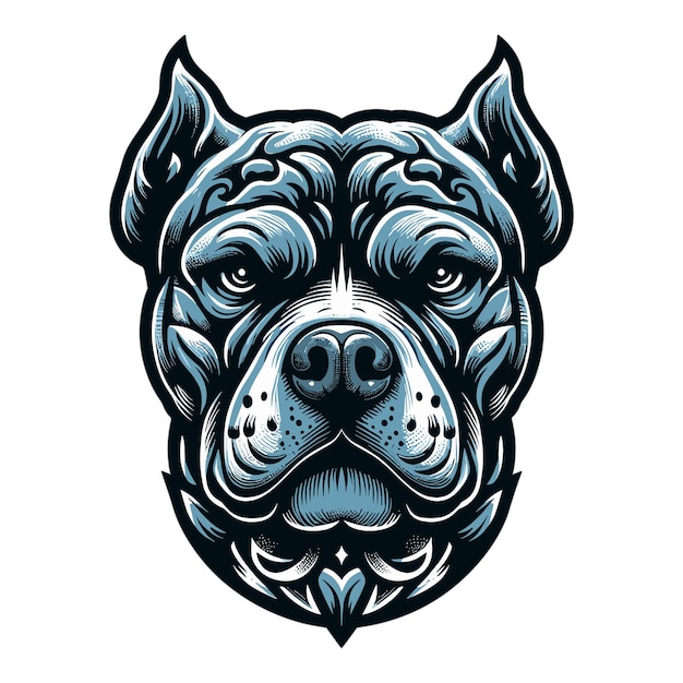 Pitbull hoofd tatoeage vector illustratie