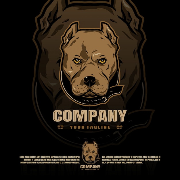 Logo della mascotte di pitbull