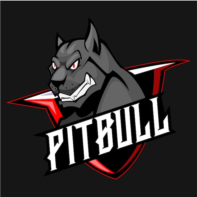 PITBULL MASCOTTE LOGO VOOR ESPORT TEAM ILLUSTRATIE VECTOR