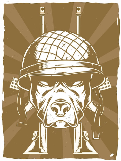 Vector pitbull and rifle poster design