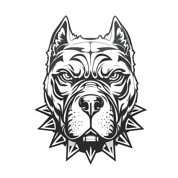 Pitbull vector art design illustration logo and t shirt design