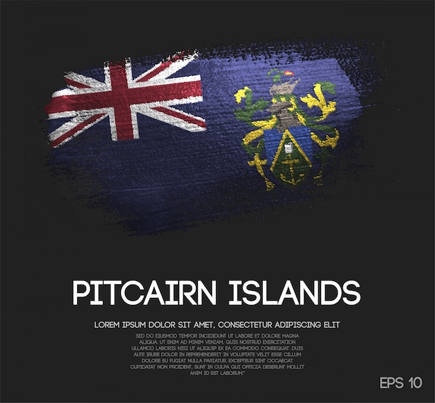 Pitcairn Islands Flag Made of Glitter Sparkle Brush Paint