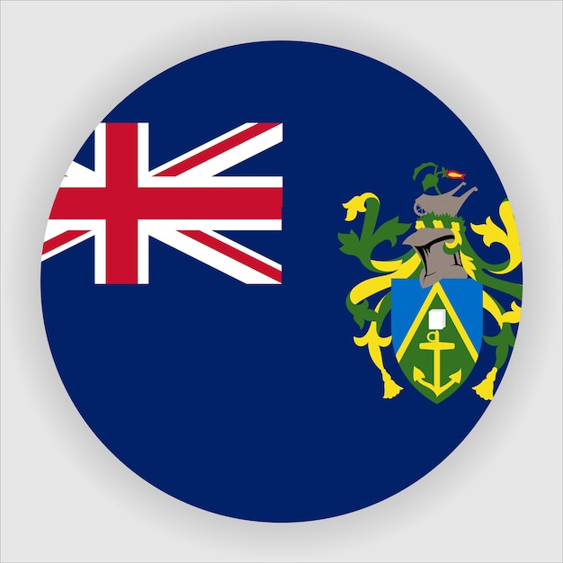 Pitcairn islands flat rounded flag icon