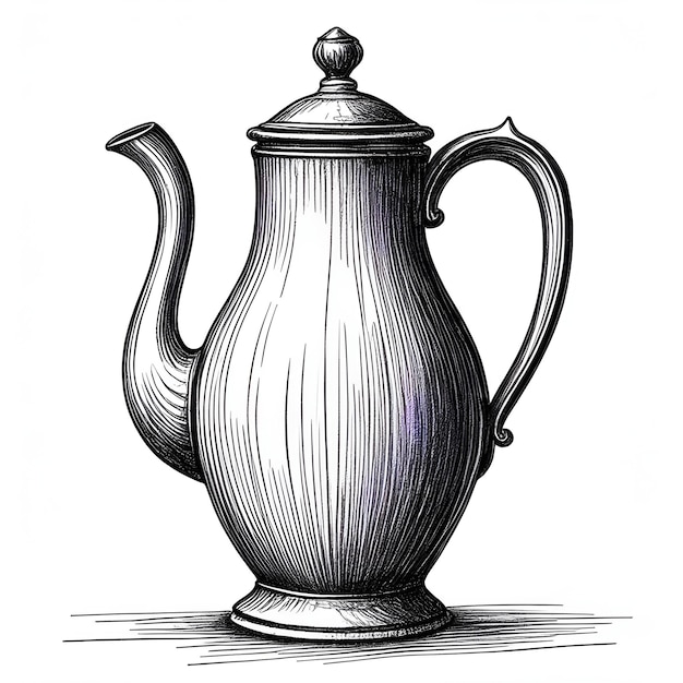 Pitcher disegno vettoriale a inchiostro monocromatico disegno a stilo incisione illustrazione vettoriale