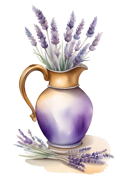 Vector pitcher with lavender 3