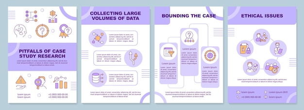 Vector pitfalls of case study research purple brochure template