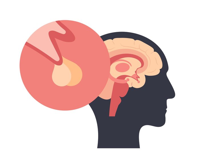 Vector pituitary gland anatomy. human endocrine system, brain and hypothalamus concept. connection of the internal organs with anterior and posterior pituitary gland hormones isolated vector illustration