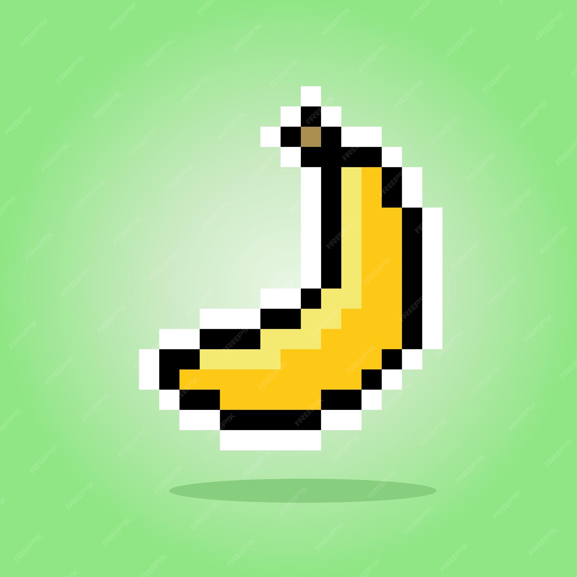 8 bit pixel art banana fruit pixels for games Vector Image