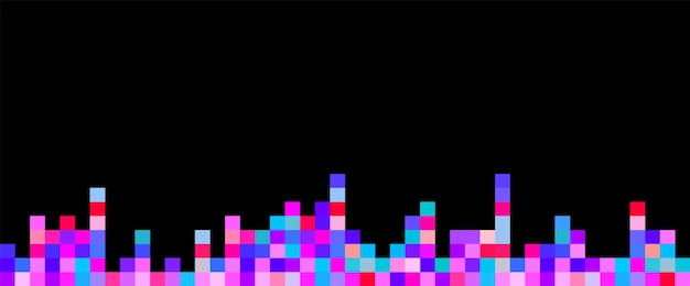 Illustrazione a colori di sfondo a 8 bit pixel art su sfondo nero