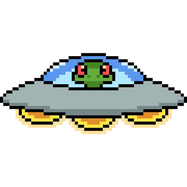 ピクセルアート エイリアンUFO