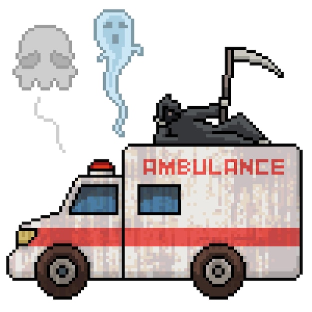 Pixel art of ambulance death spirit