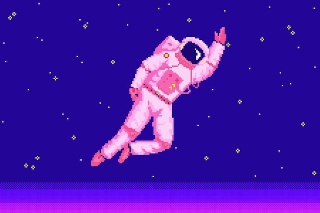 Pixel art astronaut spaceman bit