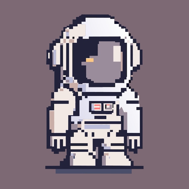 Illustrazione vettoriale pixel art astronauta piatta