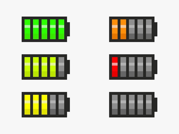 Vector pixel art battery charge