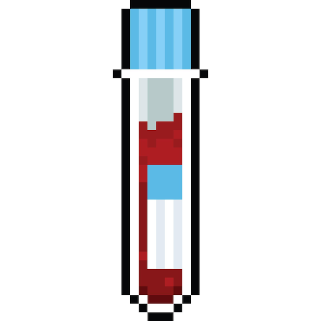 Pixel art bloedproefbuis icoon 1