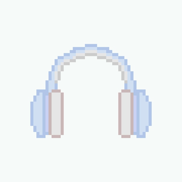 Pixel art of blue headphone