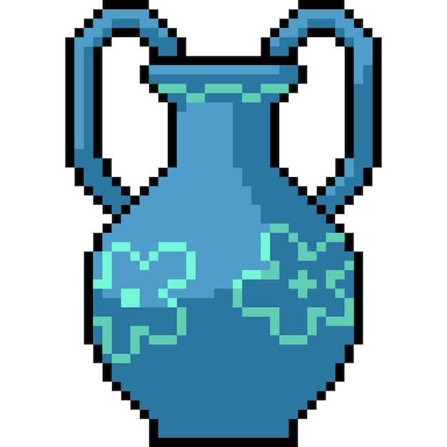 pixel art of blue vase decoration