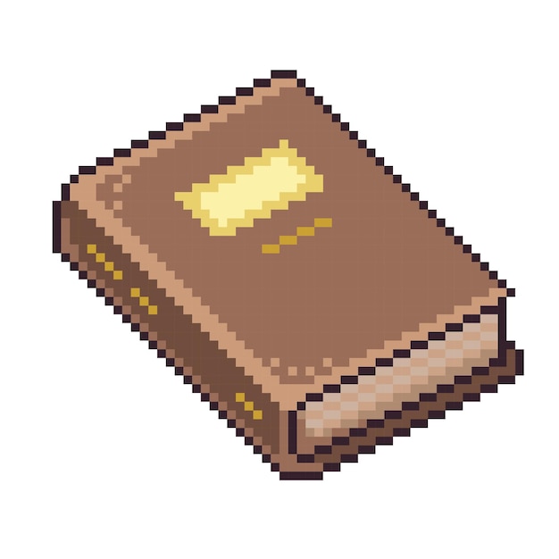 Pixel art book 8bit spel vector icoon
