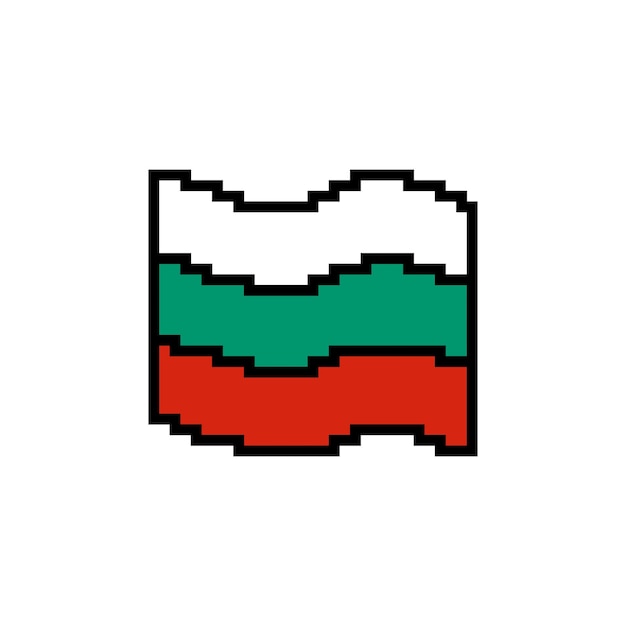 Vector pixel art bulgaria flag