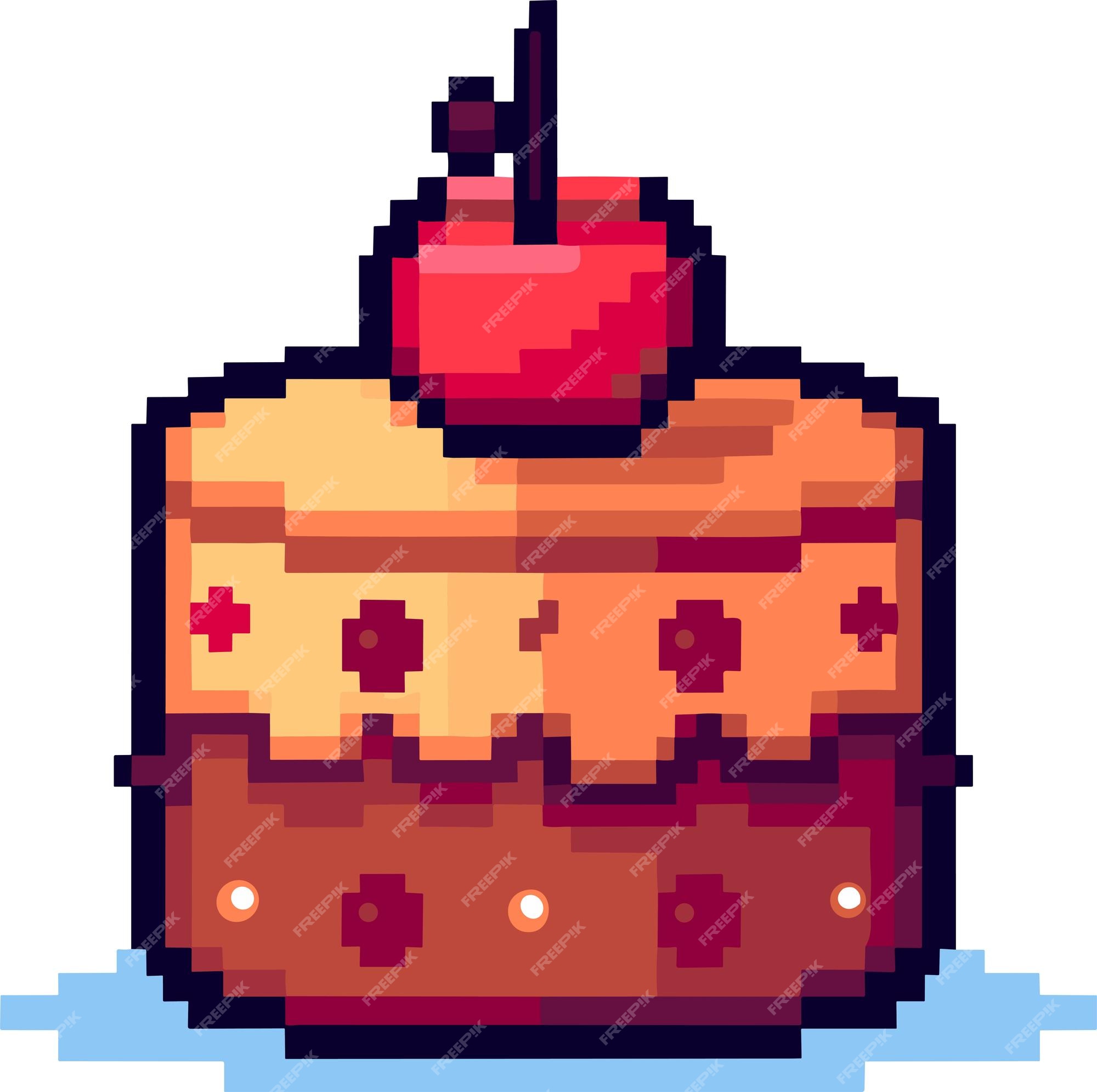 8 Bit Pixel Piece Cake Illustration Stock Illustration 2170009211