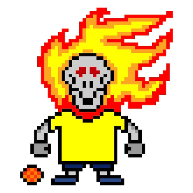 Pixel art fumetto illustrazione giocatore di football calcio personaggio fantasma