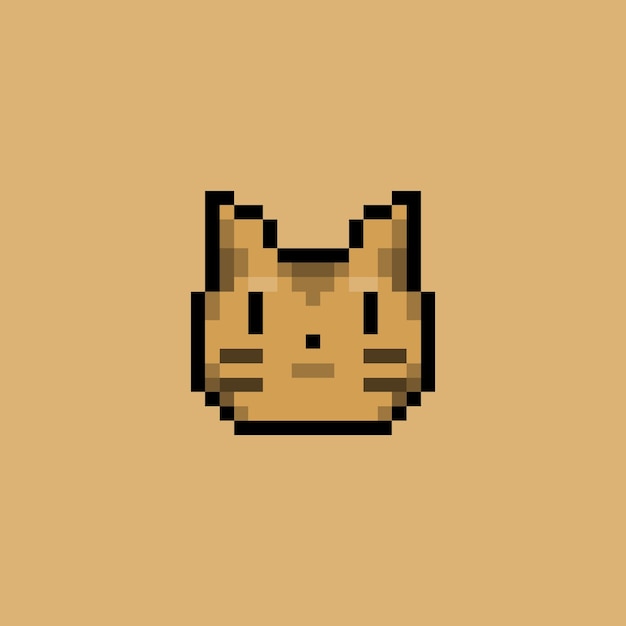 Vector pixel art cat