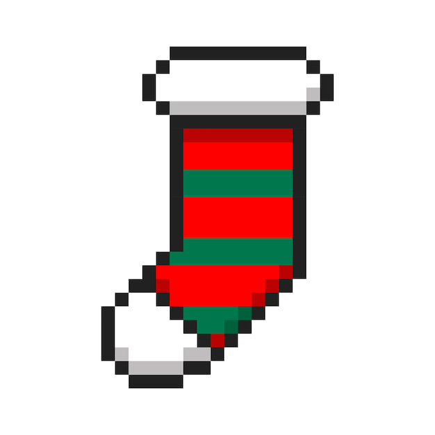 Pixel art Christmas present pixel gift