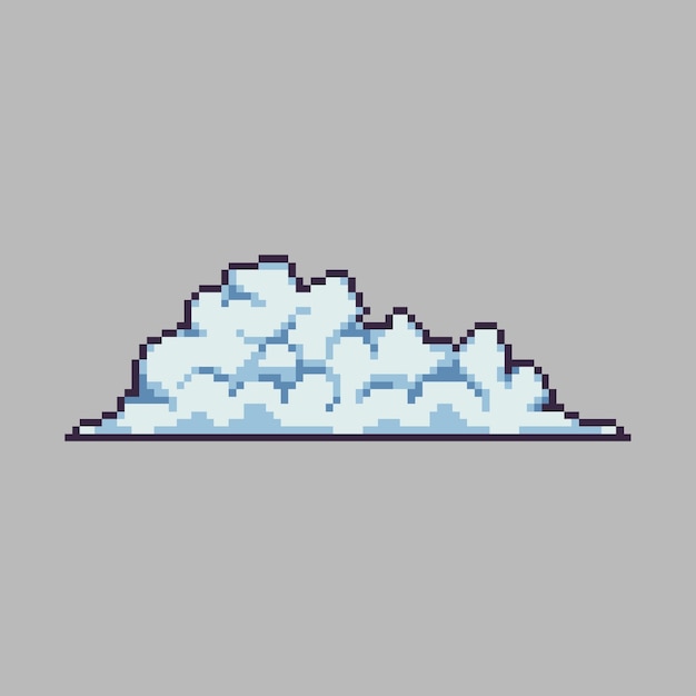 pixel art cloud for game asset