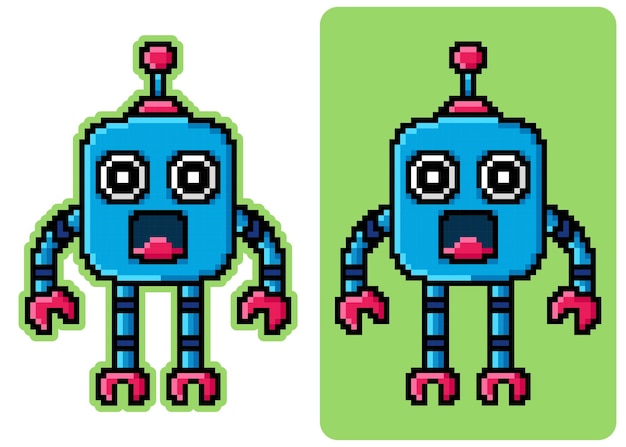 ドット絵 かわいい イラスト マスコット ロボット デザイン kawaii