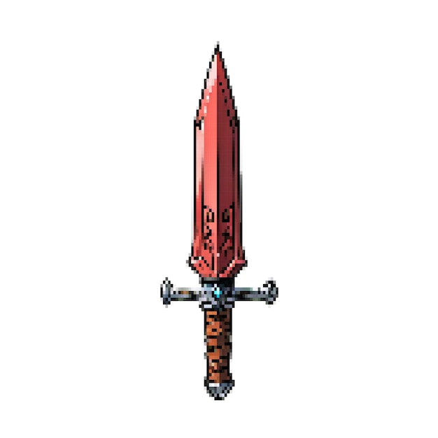 Vector pixel art dagger sword rpg