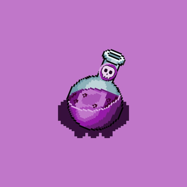 Pixel art death potion vector