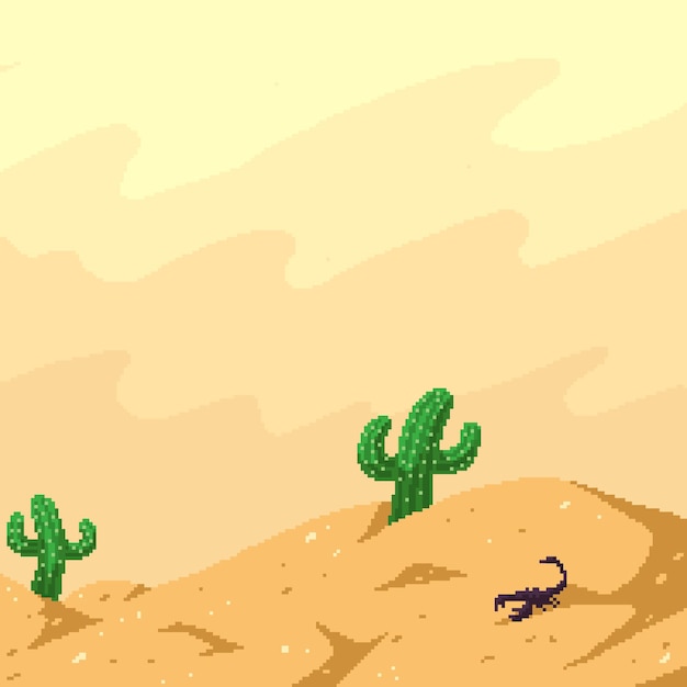 Vettore scorpione di sabbia del deserto pixel art