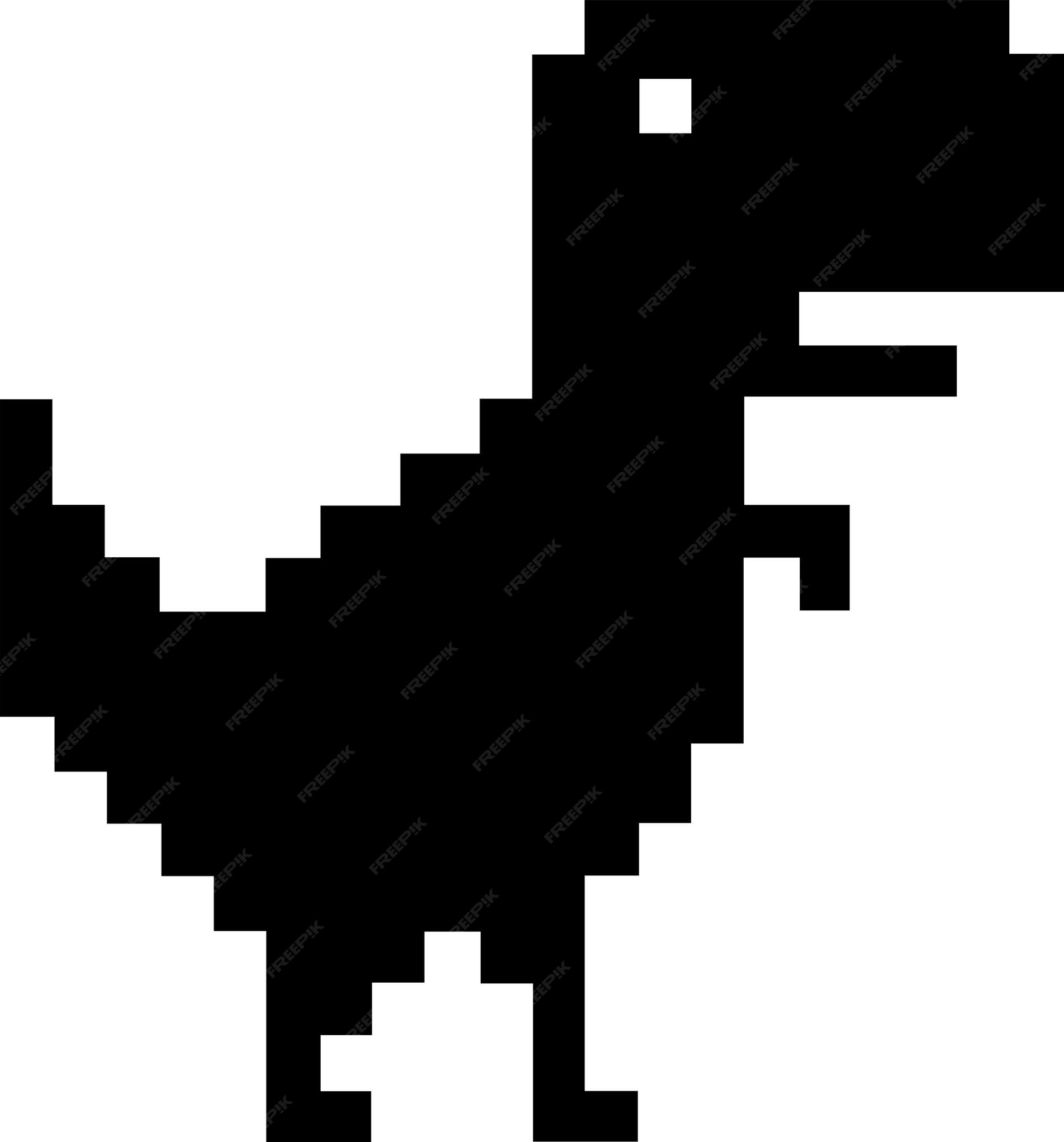 Dinossauro pixel. ícone de erro. navegador de jogos offline