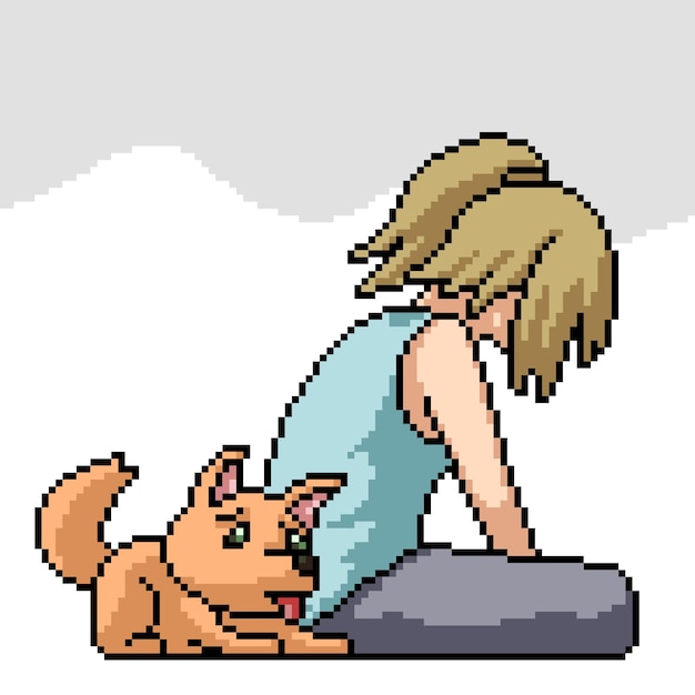 Pixel art dell'amico animale domestico del cane