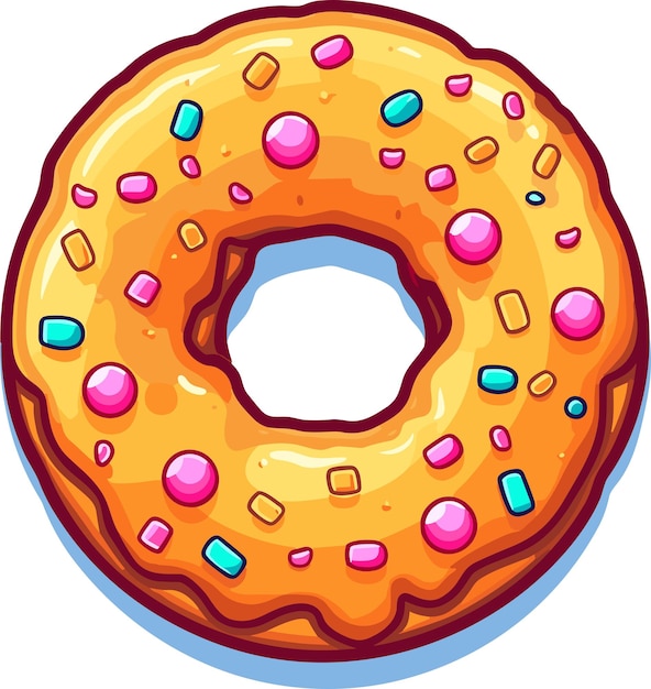 Pixel art of a donut